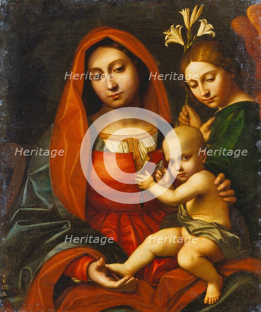 Madonna and Child with an Angel, 1519. Creator: Cavazzola.