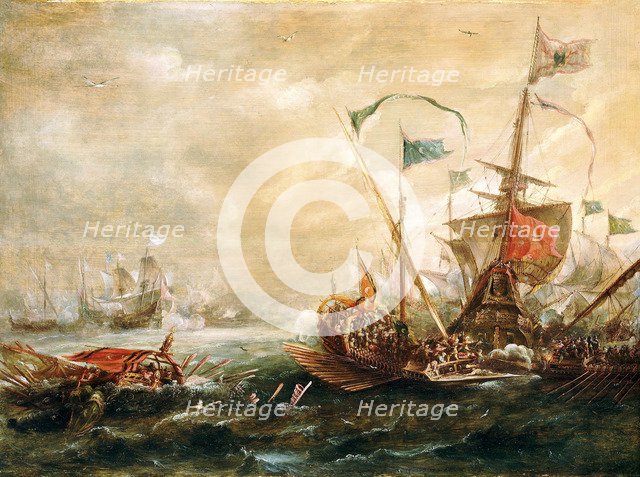 Spanish engagement with Barbary pirates, First Half of 17th century. Artist: Eertvelt, Andries van (1590-1652)