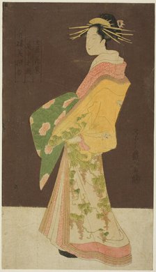 A Selection of Beauty from the Pleasure Quarters (Seiro bisen awase): Hanamurasaki..., c. 1795. Creator: Hosoda Eishi.