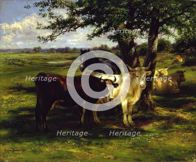 Noon Day Rest, 1877. Creator: Rosa Bonheur.