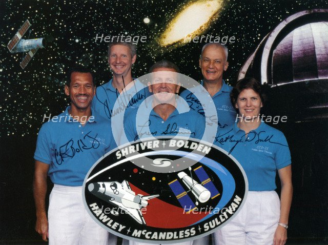 The crew of Space Shuttle Mission STS-31, 1990.Artist: NASA