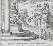 Jason Promises His Hand to Medea, published 1606. Creators: Antonio Tempesta, Wilhelm Janson.