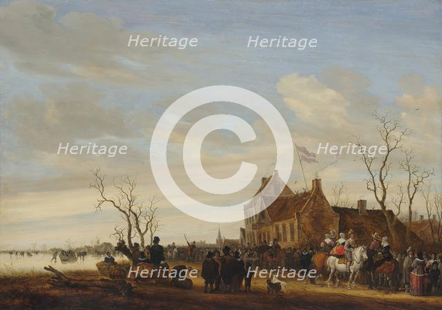 Drawing the Eel, early 1650s. Creator: Salomon Ruysdael.