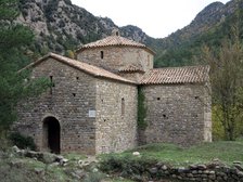 Church of the Monastery of Sant Pere de Graudescaldes in the foothills of the Busa mountains on t…