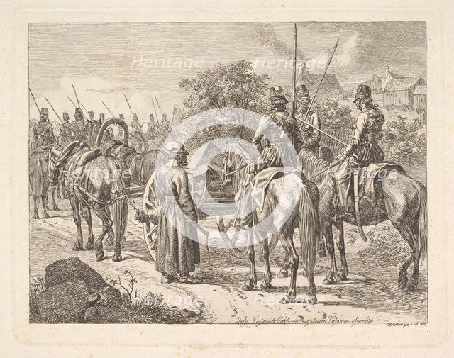 Cossacks Escorting the Regimental Cassone, 1815. Creator: Johann Christian Erhard.