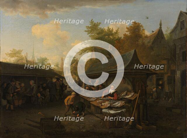 Fish Market, 1683. Creator: Cornelis Dusart.