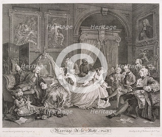 'Marriage a la Mode', 1745; plate IV. Artist: Simon François Ravenet