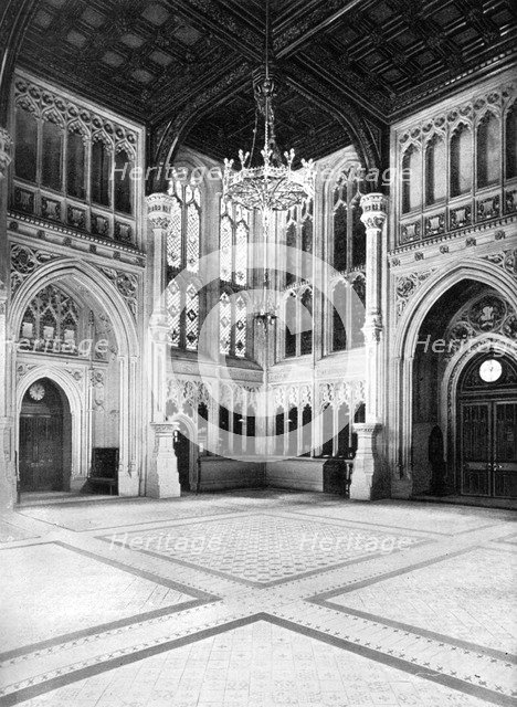 The Lobby, House of Commons, Westminster, London, c1905.Artist: WS Campbell