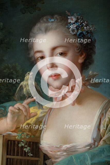 Portrait présumé de Marie-Emilie Baudouin, fille du peintre, c.1758 — 1760. Creator: Francois Boucher.