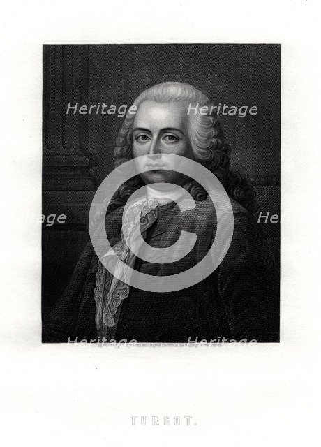 Turgot, French statesman and economist, 19th century. Artist: William Thomas Fry