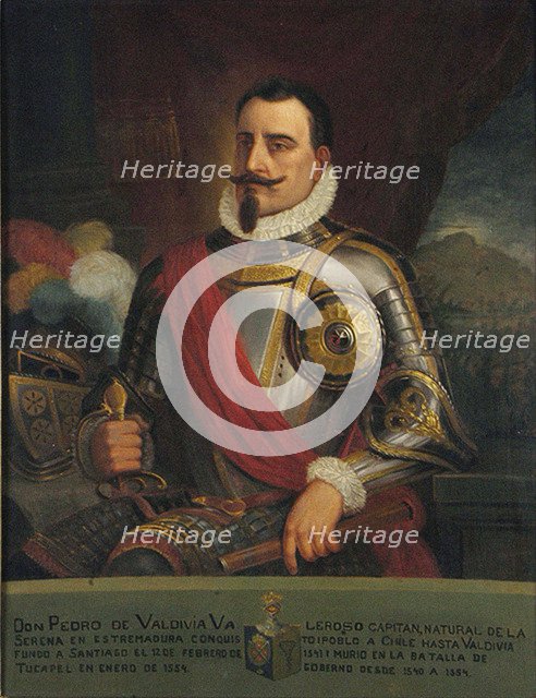 Portrait of Pedro de Valdivia, 1874. Artist: Carmona, Pedro León (1854-1899)