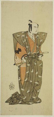 The Actor Bando Mitsugoro I as Soga no Juro Sukenari (?) in the Play Shuen Soga..., c. 1768. Creator: Shunsho.