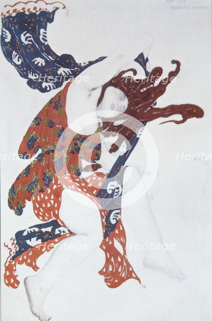 Bacchante. Costume design for the ballet Narcisse by N. Tcherepnin, 1911. Artist: Bakst, Léon (1866-1924)