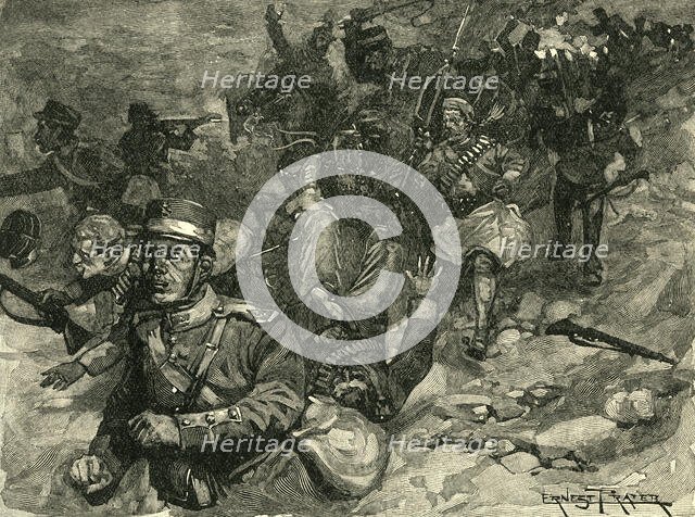 'Flight of the Greeks from Larissa', c1900. Creator: Ernest Prater.