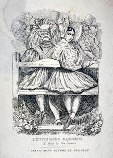 'Kensington Gardens, a hint to the ladies', 1838. Artist: Anon