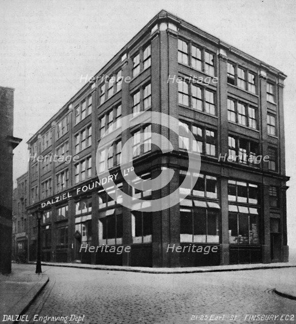 'The Dalziel Foundry', 1919. Artist: Unknown.
