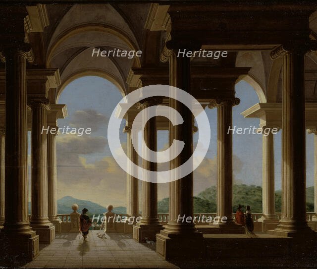 Terrace with a Colonnade-Architectural Study, 1656. Creator: Daniel de Blieck.