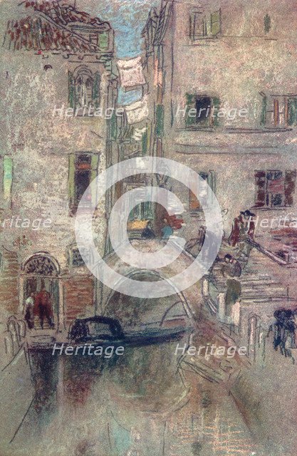 'A Bye Canal, Venice', 19th century, (1904).Artist: James Abbott McNeill Whistler