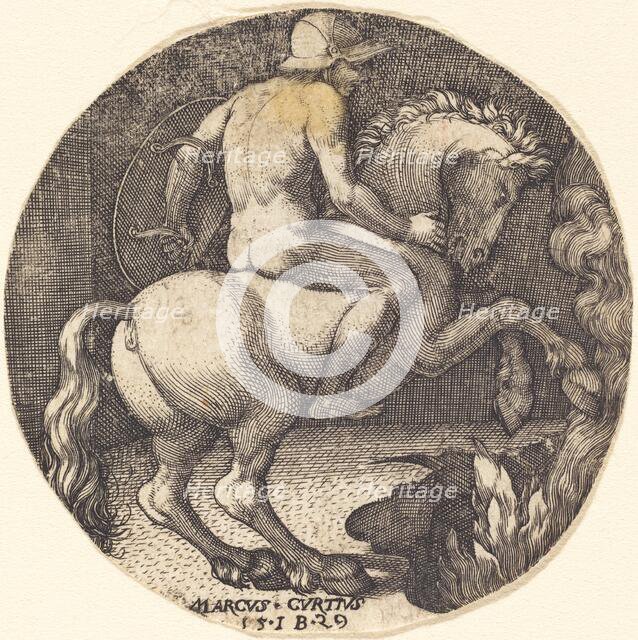 Marcus Curtius, 1529. Creator: Master I. B..