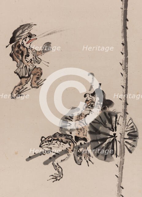 Frogs, between 1871 and 1889. Creator: Kawanabe Kyosai.