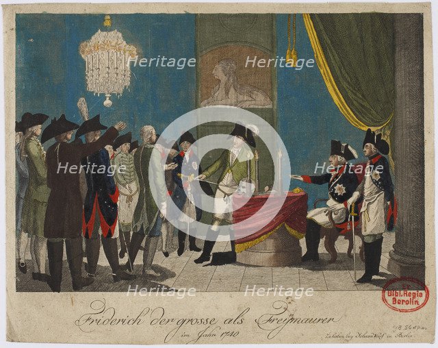 Frederick the Great as Freemason in 1740. Artist: Anonymous  