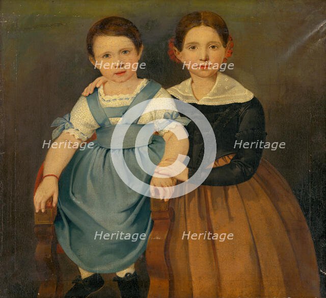 Double portrait of girls, 1844. Creator: Václav Govic.