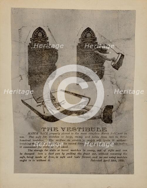 Match Safe "Vestibule", c. 1940. Creator: Julius Bellamy.