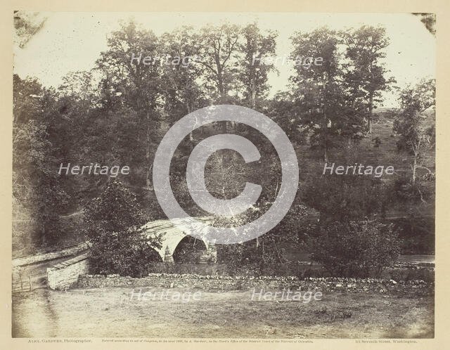 Burnside Bridge, Across Antietam Creek, Maryland, September 1862. Creator: Alexander Gardner.