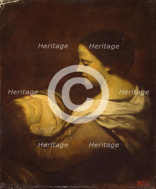 Woman with Sleeping Child , c. 1660. Creator: Martínez del Mazo, Juan Bautista (1605-1667).