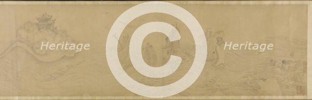 Luohans crossing the sea, Ming dynasty, 15th-16th century. Creator: Unknown.