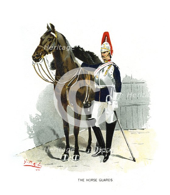 'The Horse Guards', c1890.Artist: Geoffrey Douglas Giles