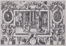 The Children of Medea and Jason Give Creusa the Fatal Present (Par ses deux fils à l'épous..., 1563. Creator: Rene Boyvin.