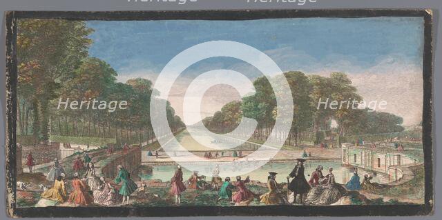 View of the Grand Canal in the garden of the Palais de Fontainebleau, 1700-1799. Creators: Anon, Jacques Rigaud.
