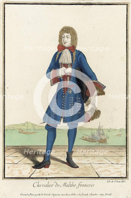 Recueil des modes de la cour de France, 'Chevalier de Malthe Francois', between c1678 and c1693. Creator: Jean de Dieu.