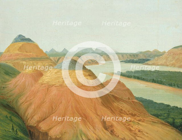 View in the Big Bend of the Upper Missouri, 1832. Creator: George Catlin.