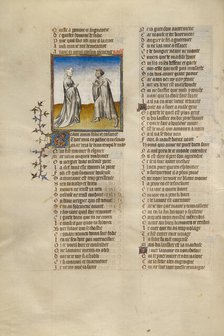 The Personification of Reason Instructing the Lover; Roman de la Rose, about 1405. Creator: Unknown.