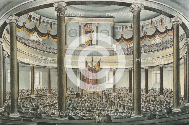 Session of the Frankfurt National Assembly in the Paulskirche at Frankfurt am Main, 1848.