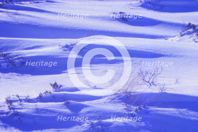 Snow surface on Rannoch Moor in February. c1000 ft. above sea,  Argyll, Scotland, 20th century. Artist: CM Dixon.