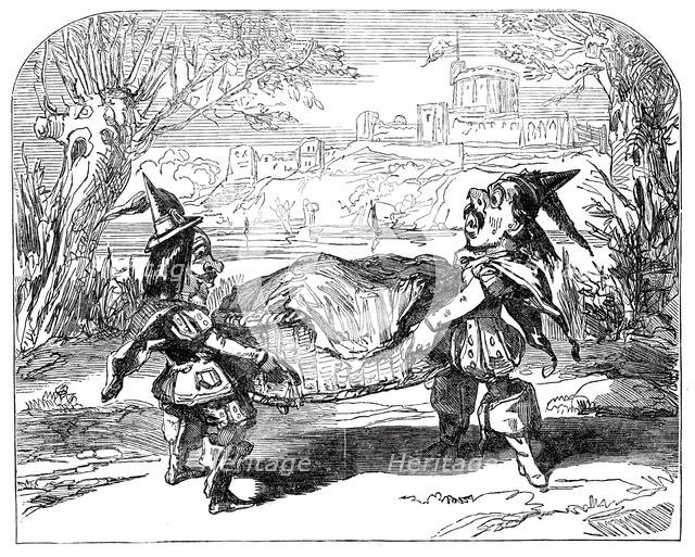 Scene from "The Merry Wives of Windsor; or, Harlequin and Sir John Falstaff, 1850. Creator: Unknown.