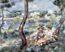 'Young Girl and Boy in a Landscape', 1893.  Artist: Pierre-Auguste Renoir