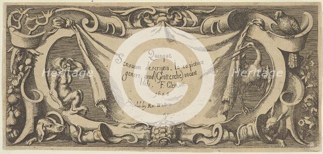 Title Plate, from Quinque Sensuum (Five Senses), ca. 1655. Creator: Francis Cleyn.