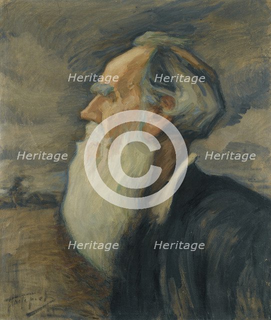 Portrait of Leo Tolstoy. Artist: Pasternak, Leonid Osipovich (1862-1945)
