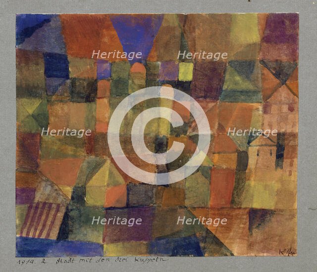 Town with the Three Domes, 1914. Creator: Klee, Paul (1879-1940).