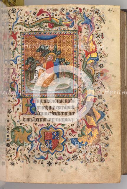 Hours of Charles the Noble, King of Navarre (1361-1425): fol.1r, St. John the Evagelist, c. 1405. Creator: Master of the Brussels Initials and Associates (French).