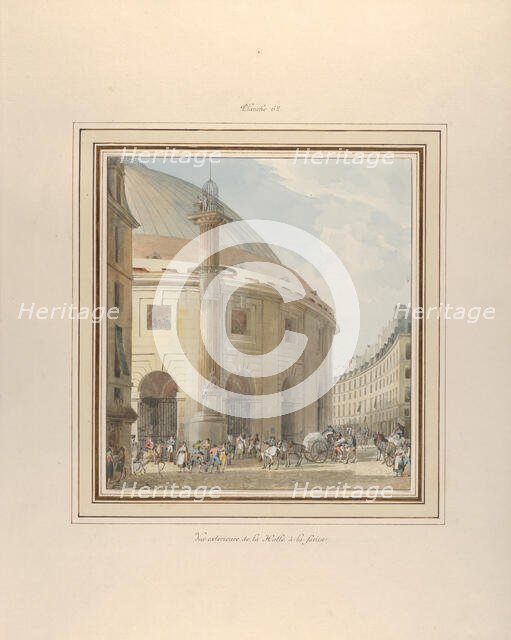 La Halle aux Blés, Exterior View, ca. 1810. Creator: Pierre Francois Leonard Fontaine.