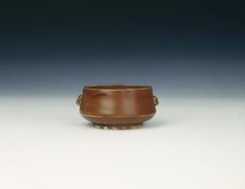 Dehua incense burner with rust-red glaze, late Ming dynasty, China, early 17th century. Artist: Unknown