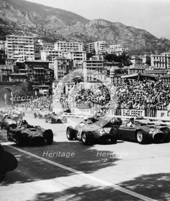 Cars on the starting grid, Monaco, 1950s. Artist: Unknown