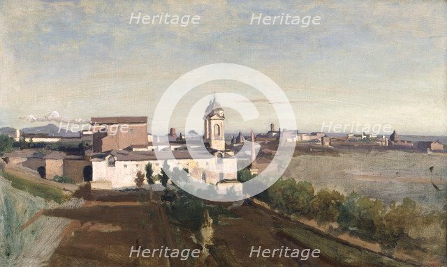 'Trinita dei Monti from the Villa Medici', c1830-1834. Artist: Jean-Baptiste-Camille Corot    