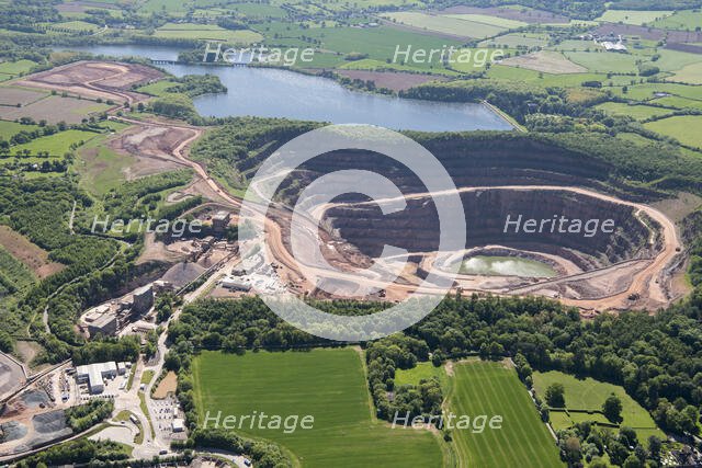 Mountsorrel Quarry, a granite quarry renowned for its distinctive pink rock, Leicestershire, 2018. Creator: Damian Grady.
