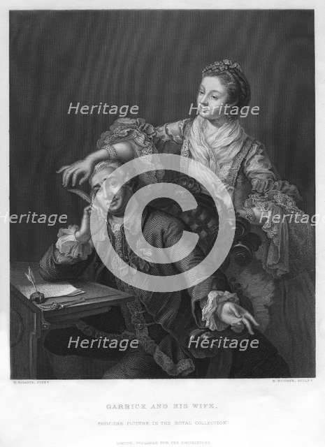 'Garrick and his Wife', 1757 (19th century).Artist: H Bourne